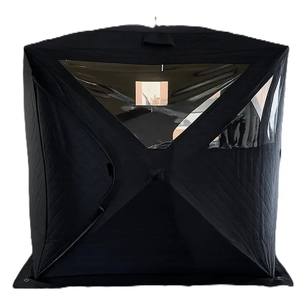 Bastutält Q11 Cube Black Edition snett framifrån