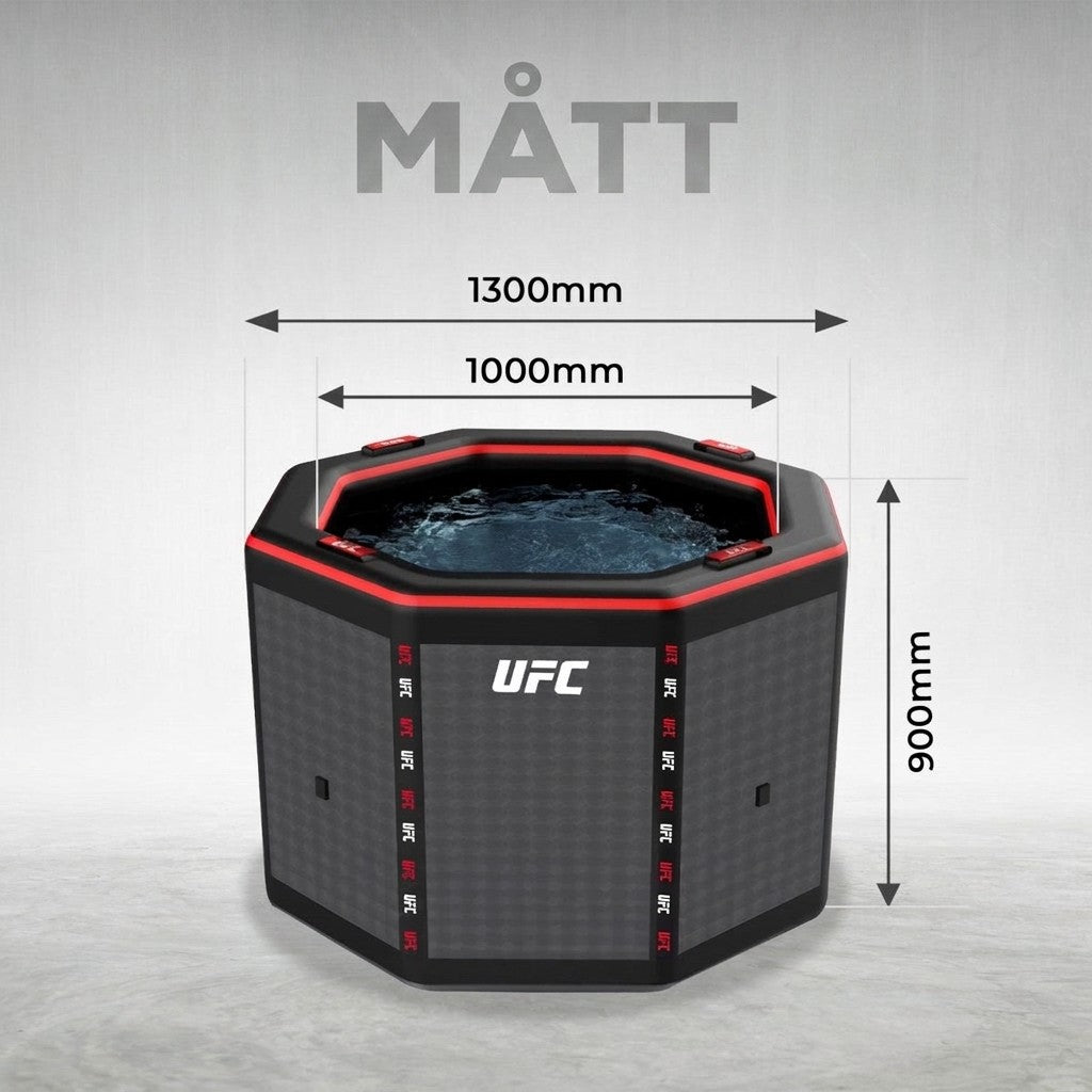Mått för NetSpa UFC IceBath Octagon, 1300 mm bred och 900 mm hög