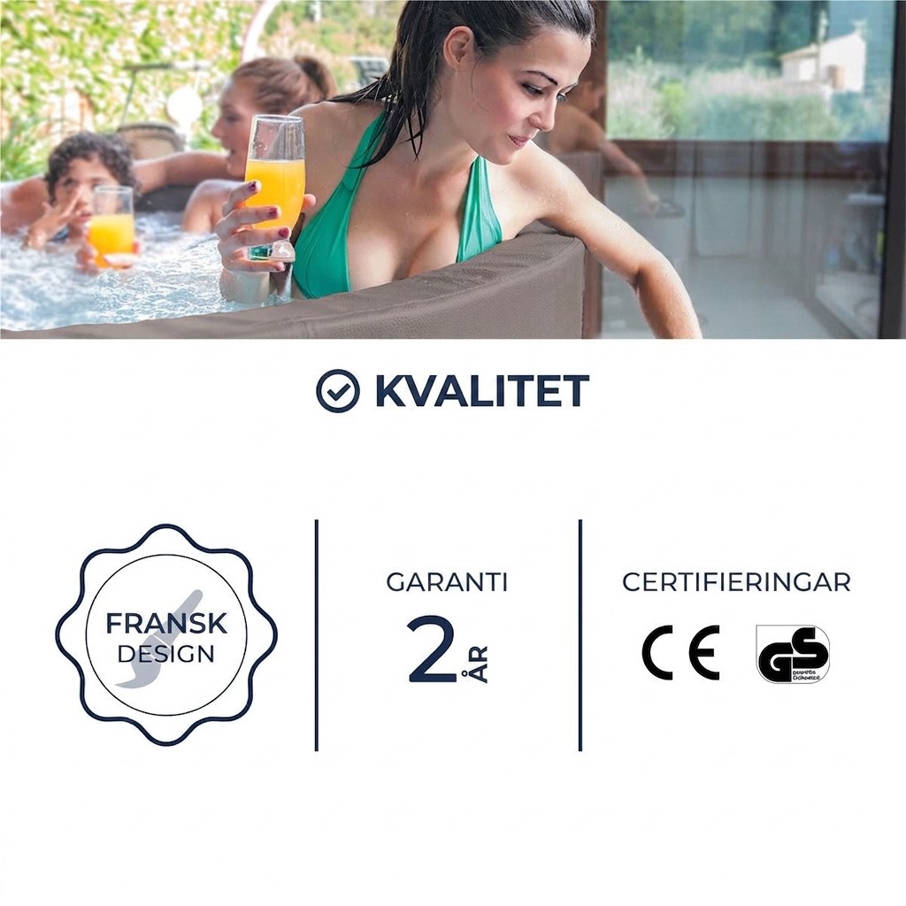NetSpa Vita Premium med fransk design, 2 års garanti samt CE- och GS-märkning